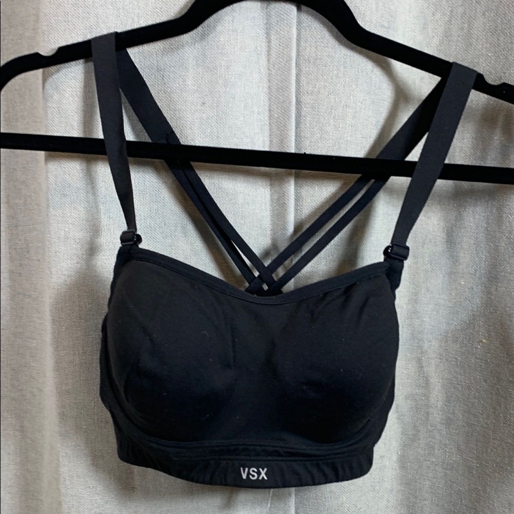 VSX Black Racerback Sports Bra with Wide Straps